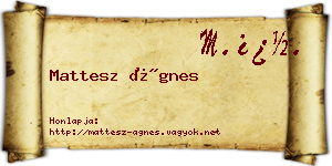 Mattesz Ágnes névjegykártya
