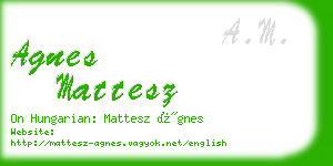 agnes mattesz business card